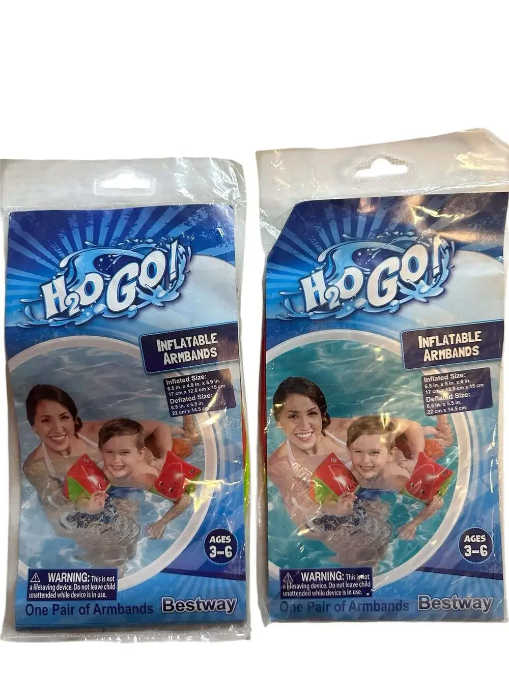 Bestway H2O GO! Inflatable Watermelon Swim Armbands for Ages 3-6